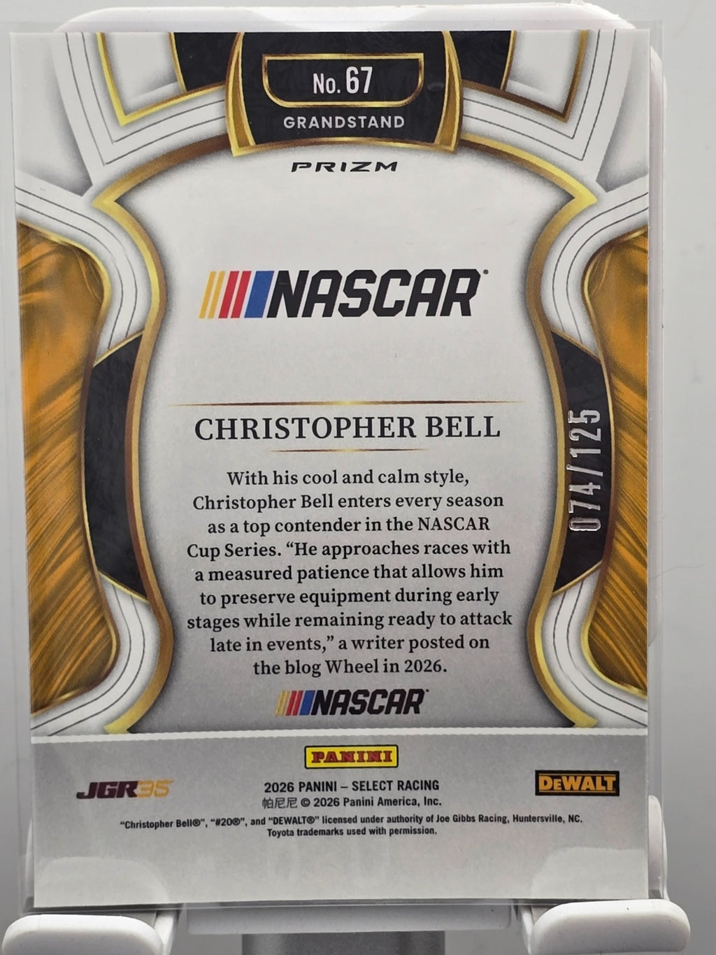 2026 Select Racing - #67 Christopher Bell - Grandstand - Red /125