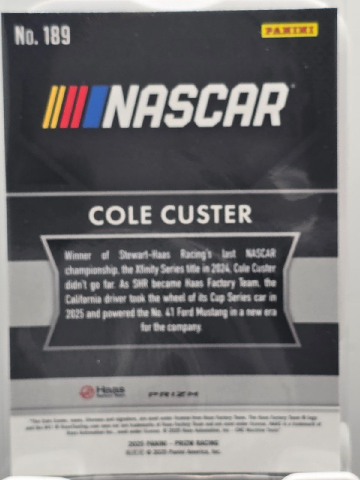2025 Prizm Racing   #189 Cole Custer   Throwback   Green Prizm1