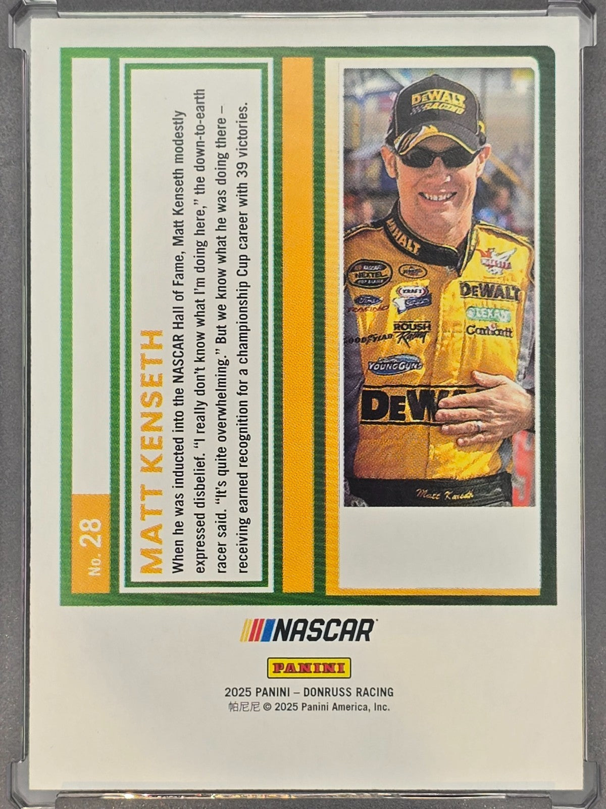 2025 Donruss NASCAR Racing - #28 Matt Kenseth - Carolina Blue /249