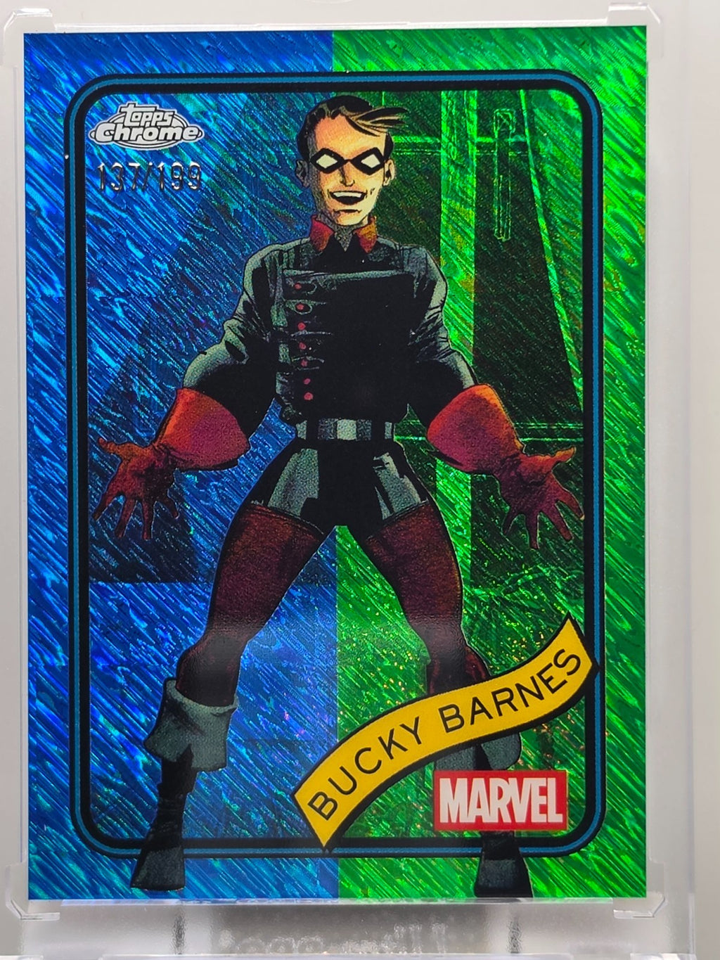 2025 Topps Chrome Marvel - Bucky Barnes - Blue & Green /199 - #124