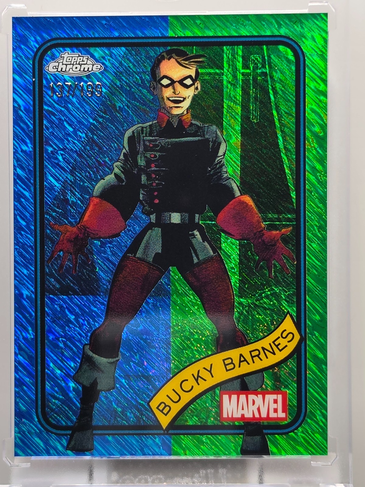 2025 Topps Chrome Marvel - Bucky Barnes - Blue & Green /199 - #124