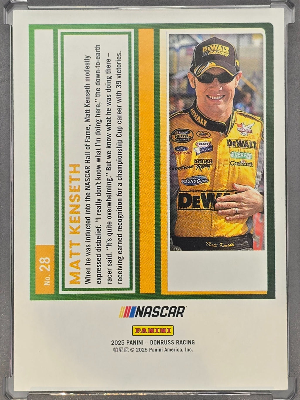 2025 Donruss NASCAR Racing - #28 Matt Kenseth - Blue /199
