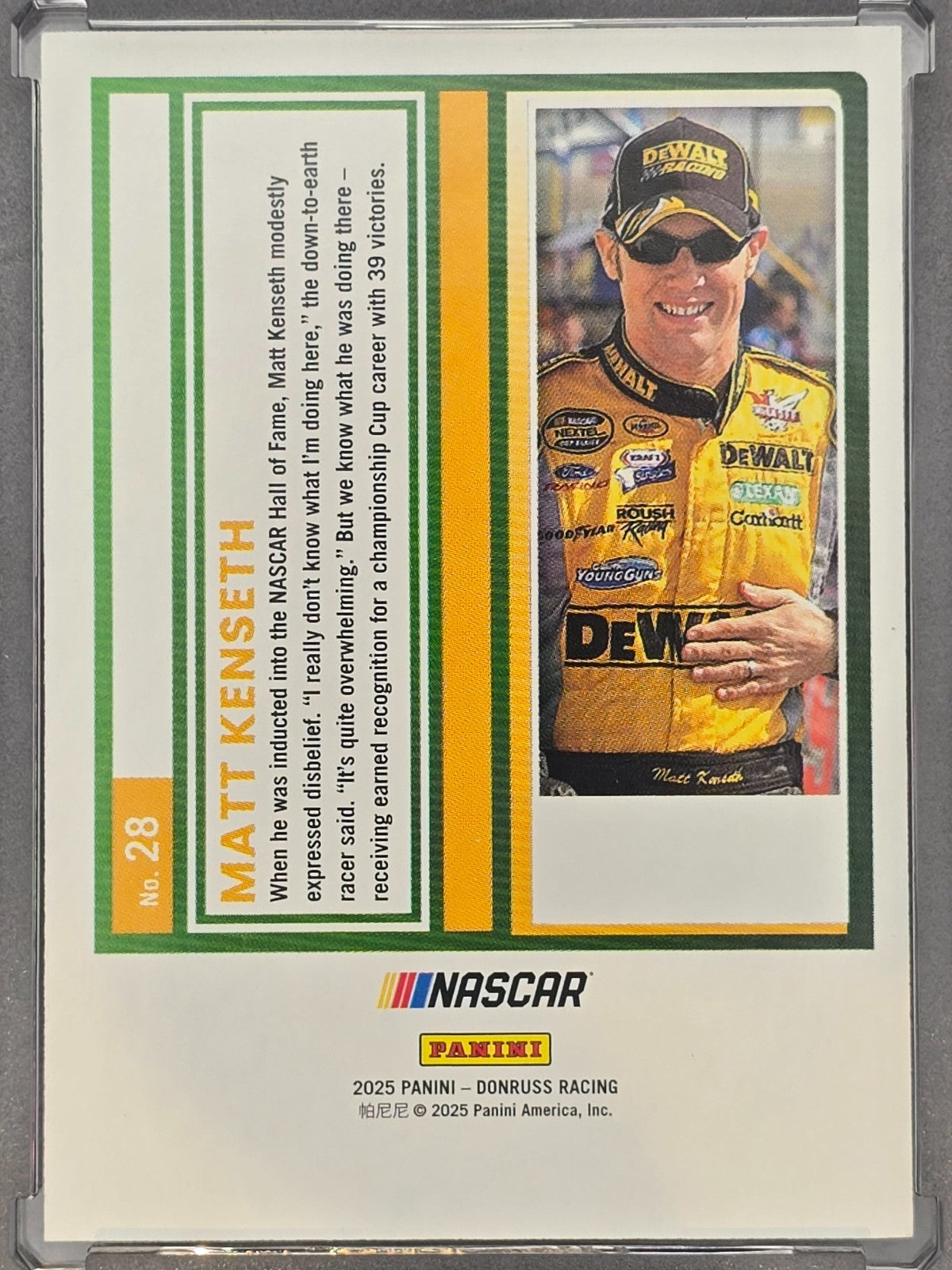 2025 Donruss NASCAR Racing - #28 Matt Kenseth - Blue /199