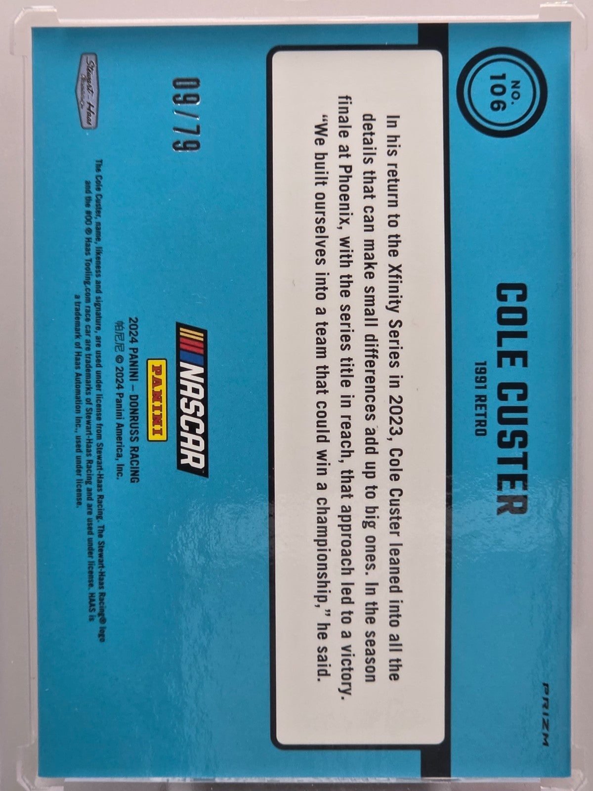 2024 Panini Donruss   Cole Custer   Pink Velocity  /79   #106   Buy 3 Get 1!1
