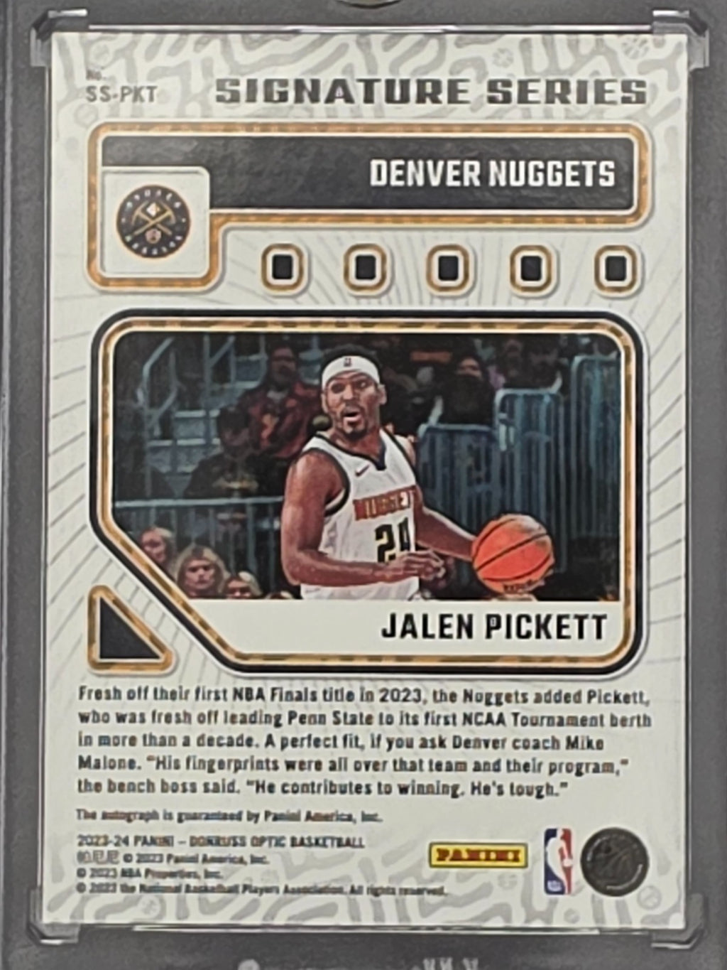 2023 Panini Donruss Optic Signature Series Jalen Pickett #SS-PKT Rookie Auto RC