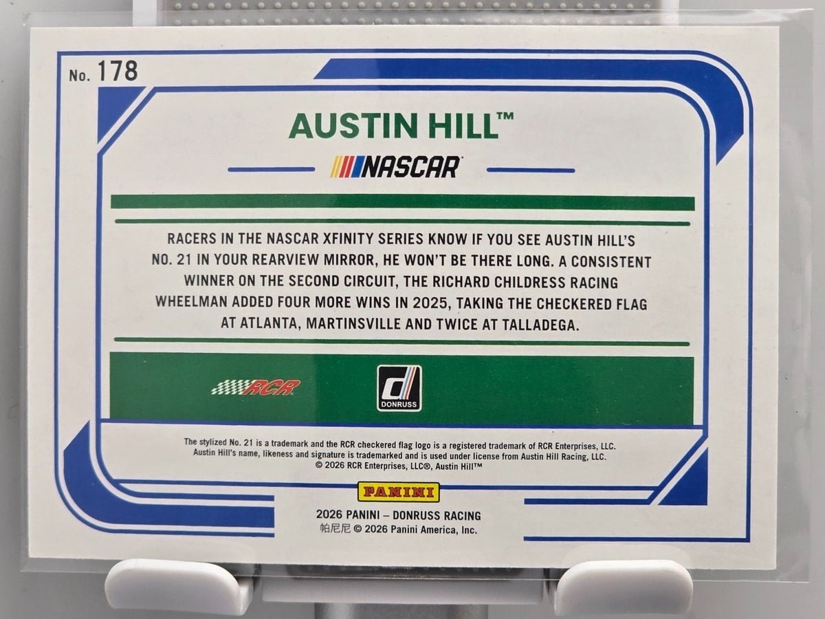 2026 Donruss NASCAR Racing - #178 Austin Hill - Purple Base /99