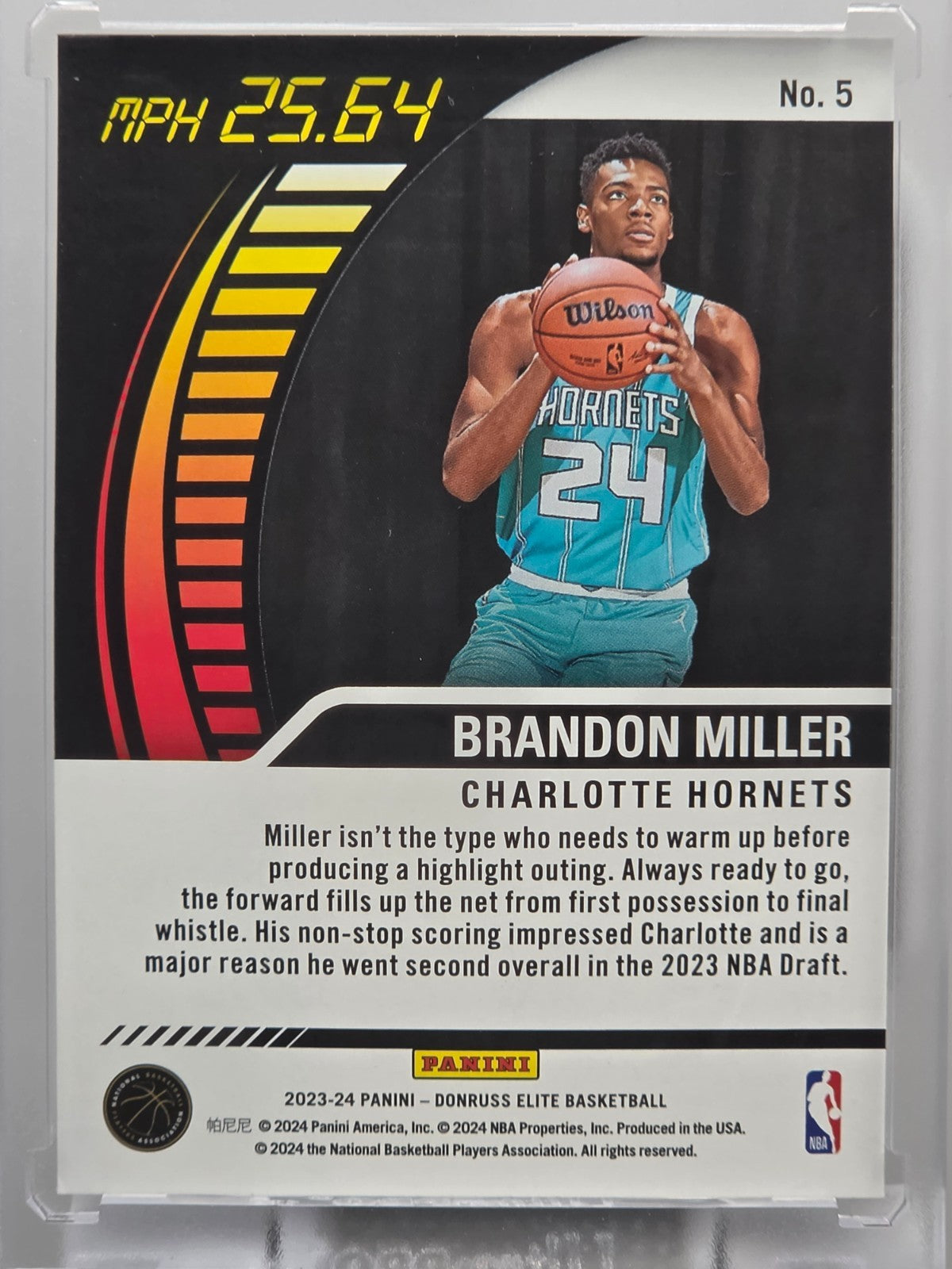 2023-24 Donruss Elite - Brandon Miller (RC) - Full Throttle - #5
