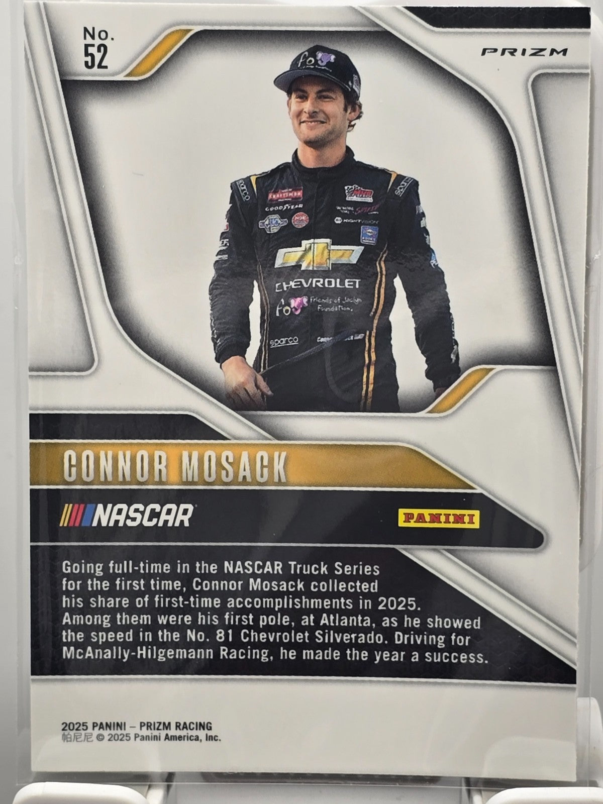 2025 Prizm Nascar Racing - #52 Connor Mosack - Holo / Silver Prizm