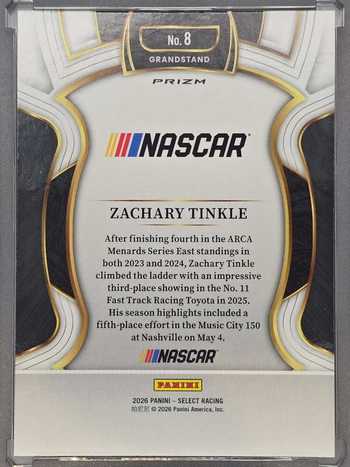 2026 Select Racing - #8 Zachary Tinkle - Grandstand - Silver SP