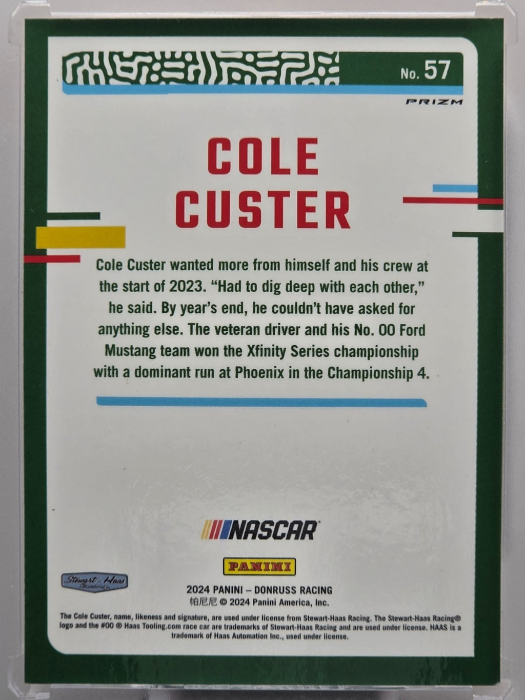 2024 Panini Donruss - Cole Custer - Orange Velocity - #57 - Buy 3 Get 1