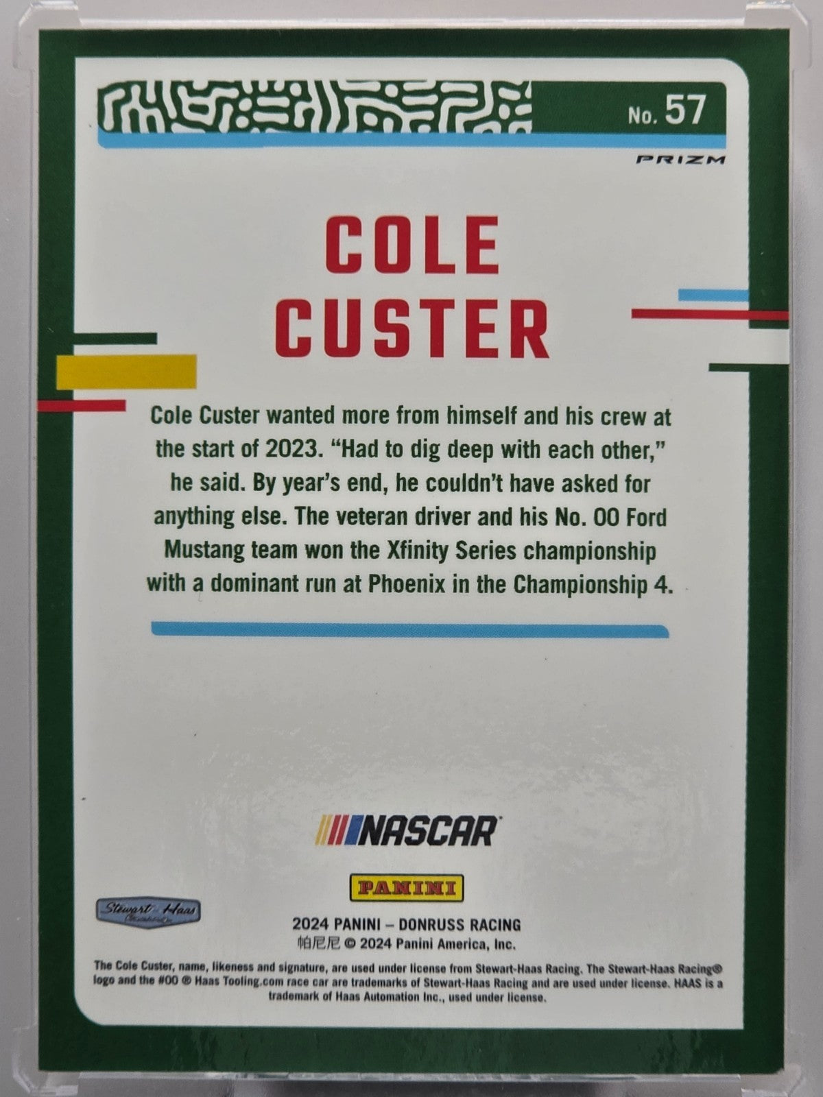 2024 Panini Donruss - Cole Custer - Orange Velocity - #57 - Buy 3 Get 1