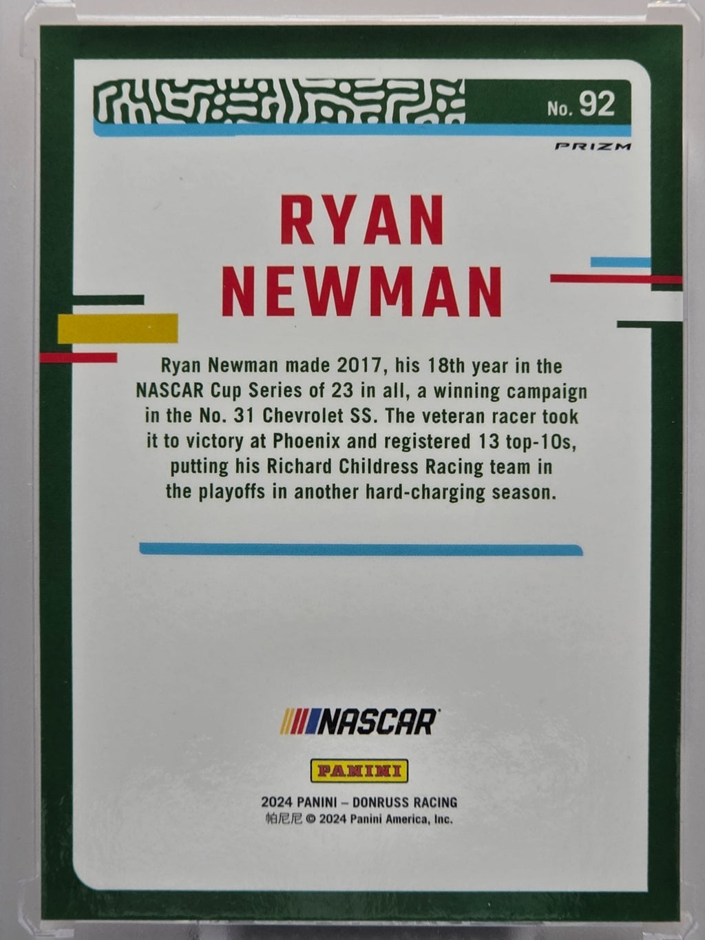 2024 Panini Donruss - Ryan Newman - Orange Velocity - #92 - Buy 3 Get 1