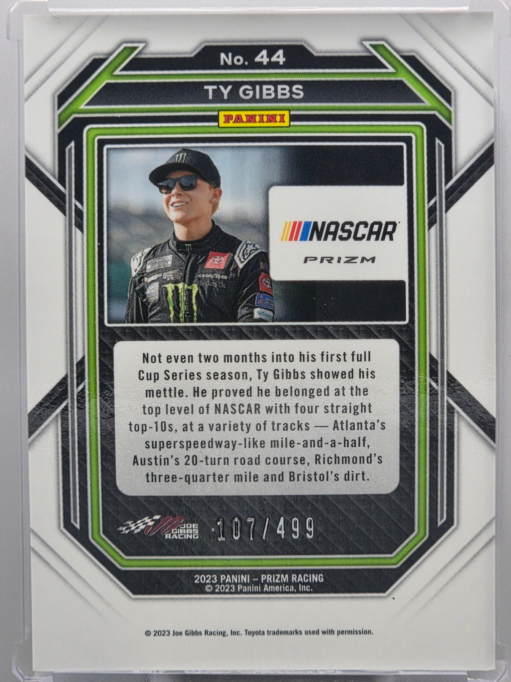 2023 Prizm Racing - Ty Gibbs - Blue /499 - #44 - Buy 3 Get 1 Free!