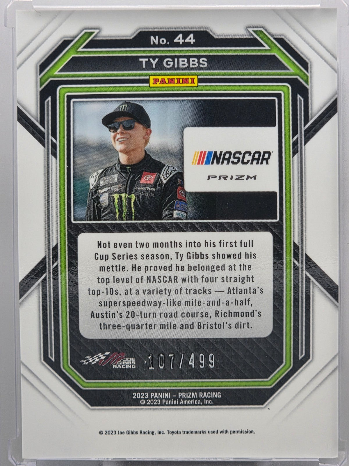 2023 Prizm Racing - Ty Gibbs - Blue /499 - #44 - Buy 3 Get 1 Free!