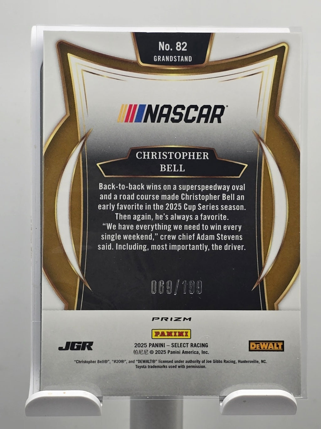 #82 Christopher Bell - Purple /199 - 2025 Select Nascar Racing