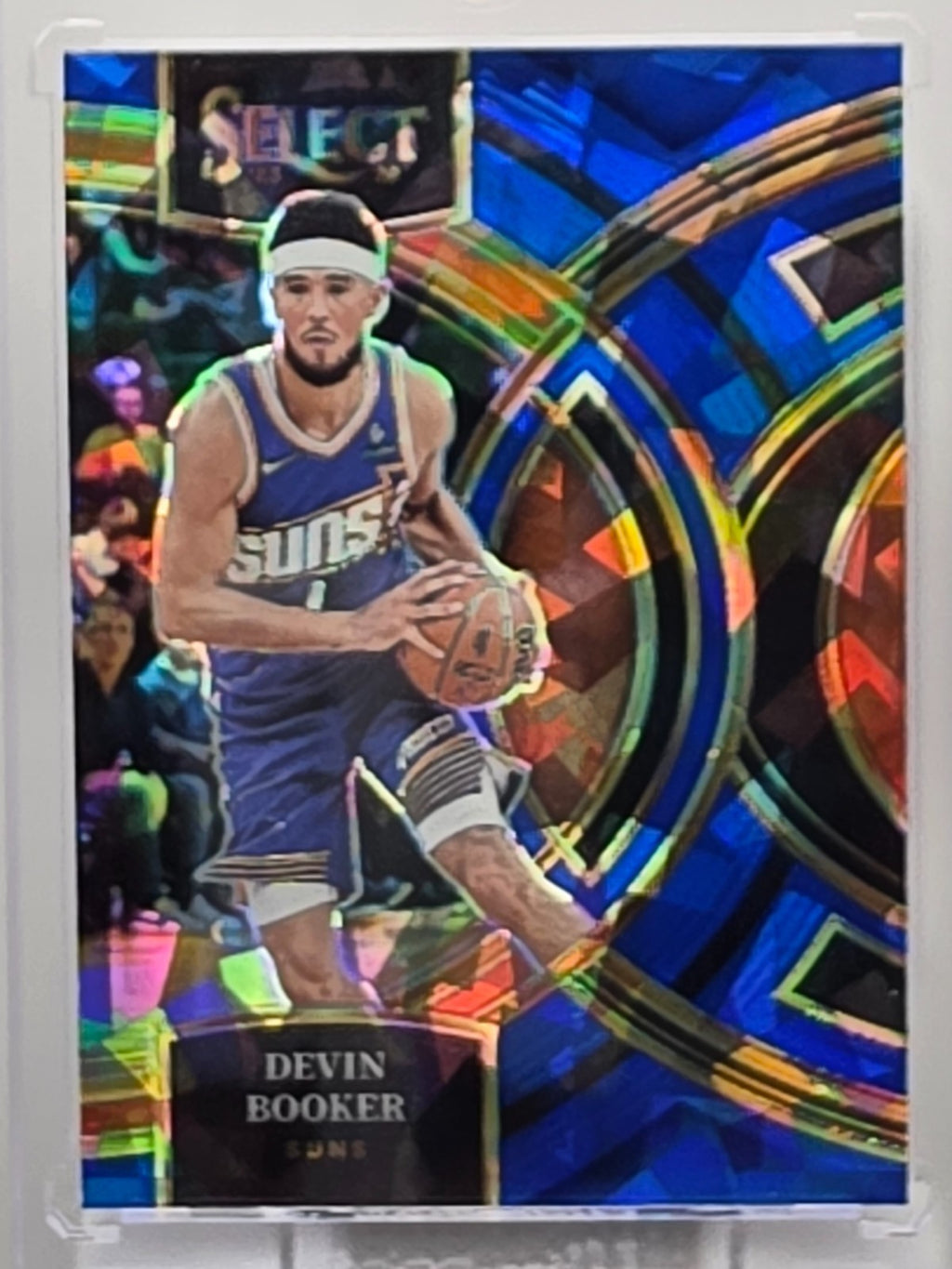 2023-24 Panini Select - Devin Booker - Blue Cracked Ice Prizm - #143