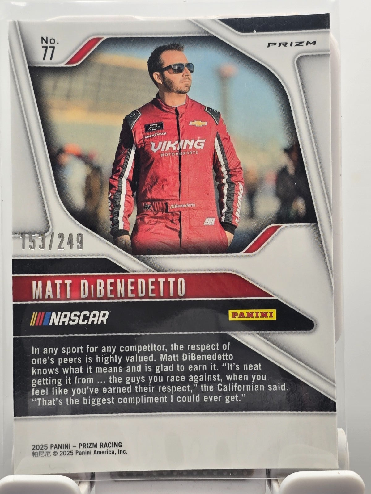 2025 Prizm Racing - #77 Matt Dibenedetto - Red Prizm /249