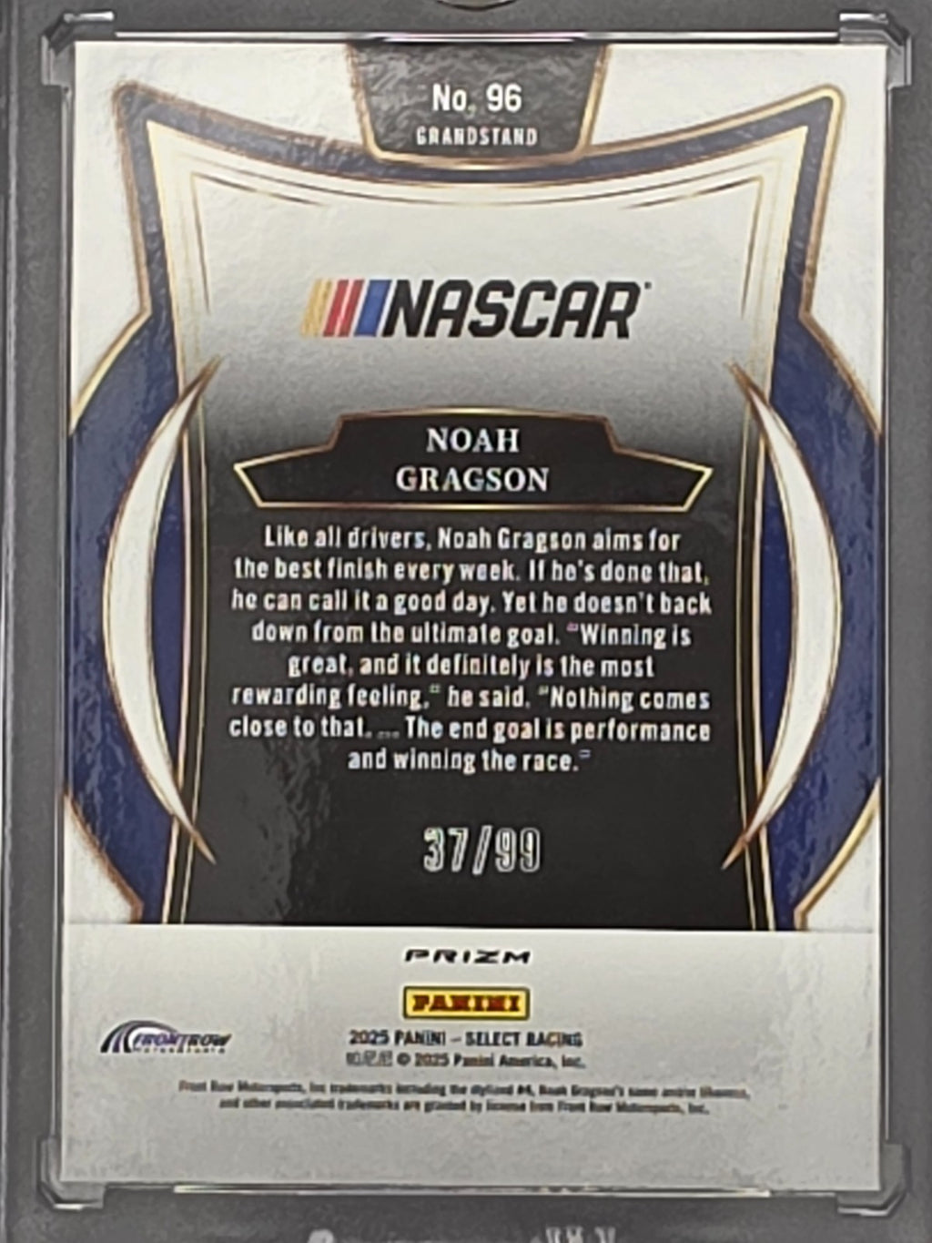 2026 Select Racing - Noah Gragson - Grandstand White /99 - #96