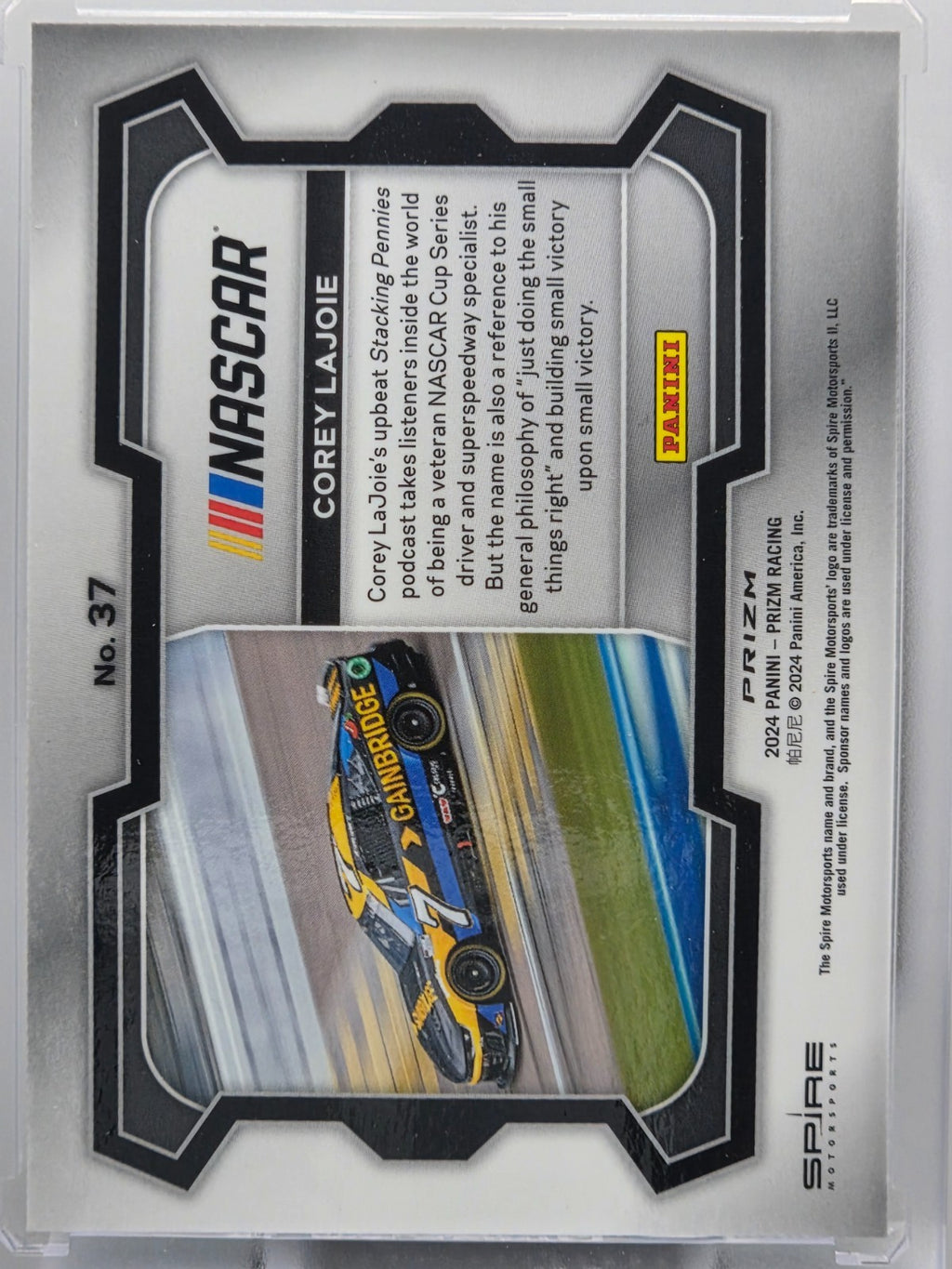 2024 Prizm Racing - Corey Lajoie - Green Ice Prizm - #37 - Buy 3 Get 1!
