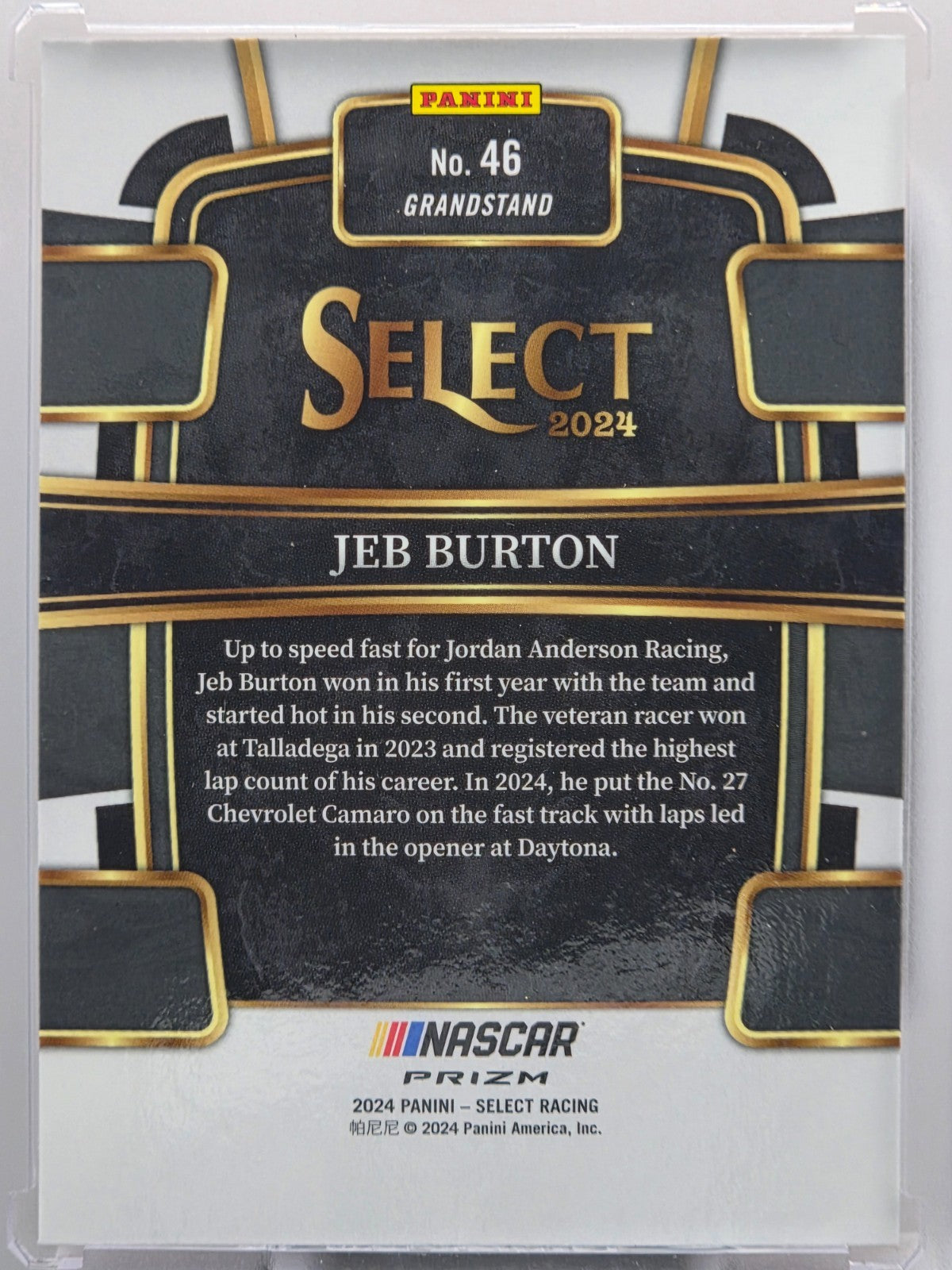 2024 Panini Select - Jeb Burton - Orange Flash Prizm - #46 - Buy 3 Get 1!