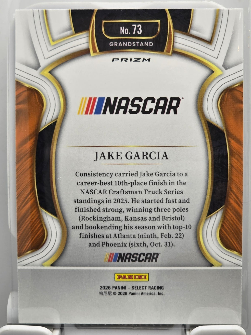 2026 Select Racing - #73 Jake Garcia - Grandstand - Silver SP