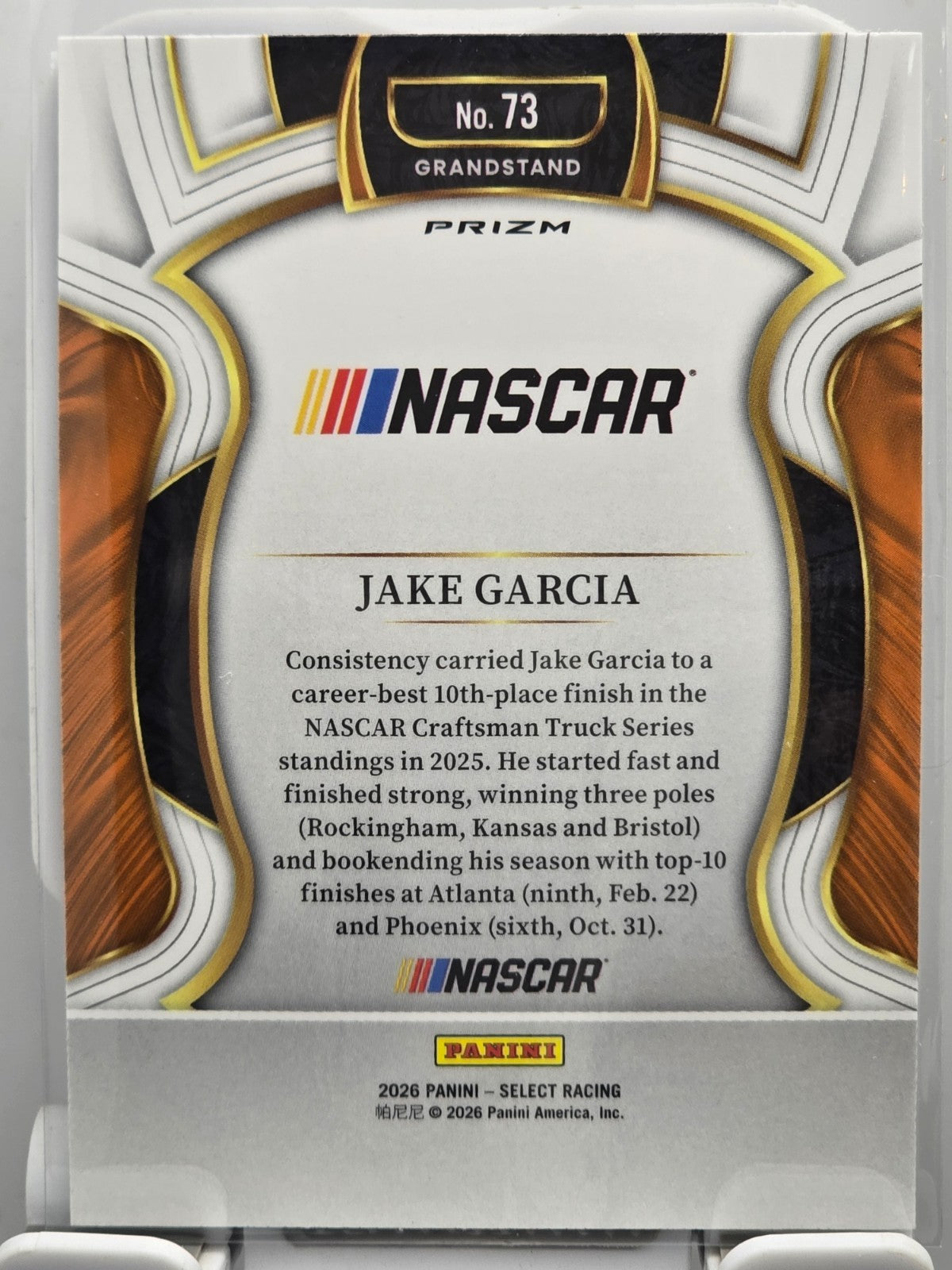 2026 Select Racing - #73 Jake Garcia - Grandstand - Silver SP
