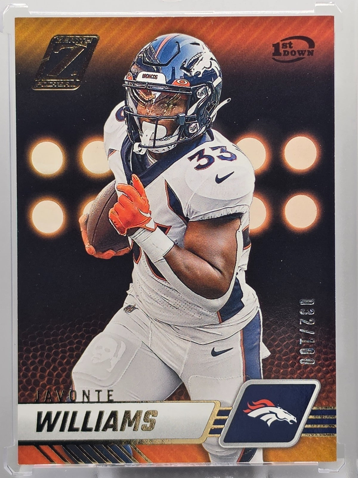 2023 Panini Zenith - Jonte Williams - First Down /100 - #30