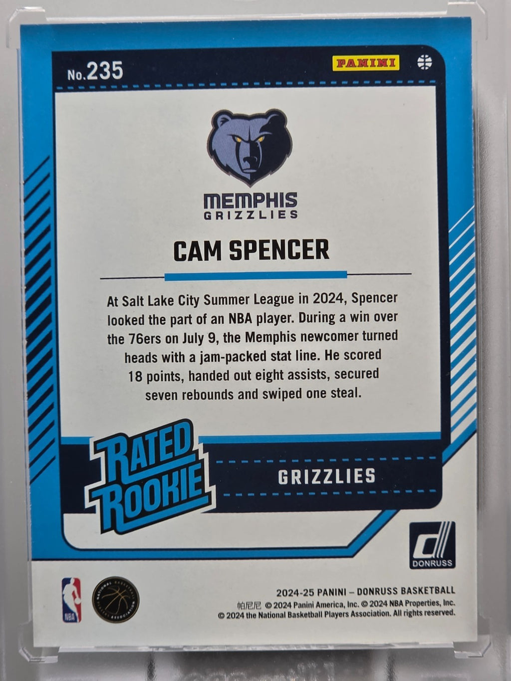 2023-24 Donruss - Cam Spencer (RC) - Holo Green Laser - #235