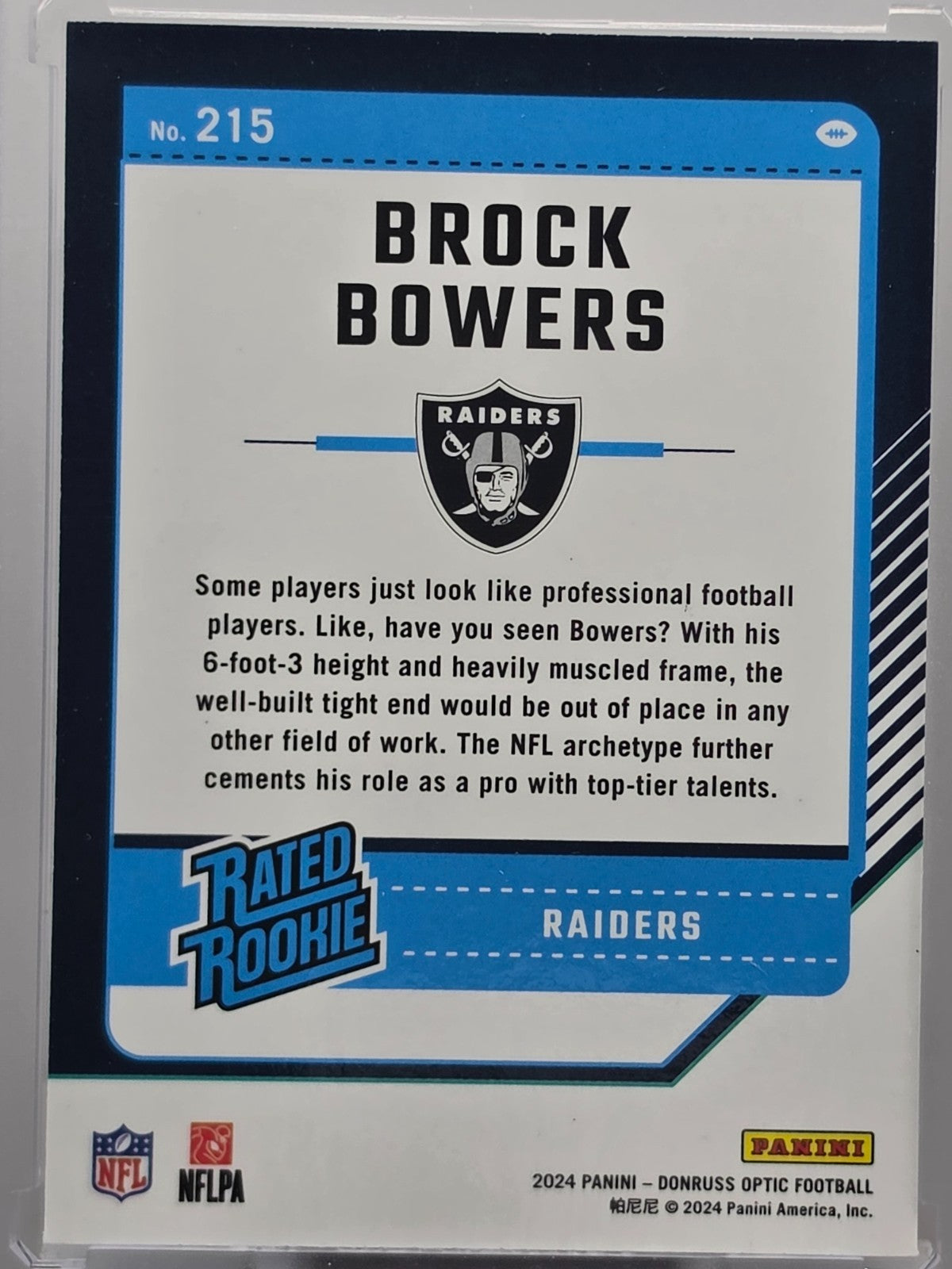 2024 Panini Donruss Optic - Brock Bowers (RC) - Base Rated Rookie  - #215