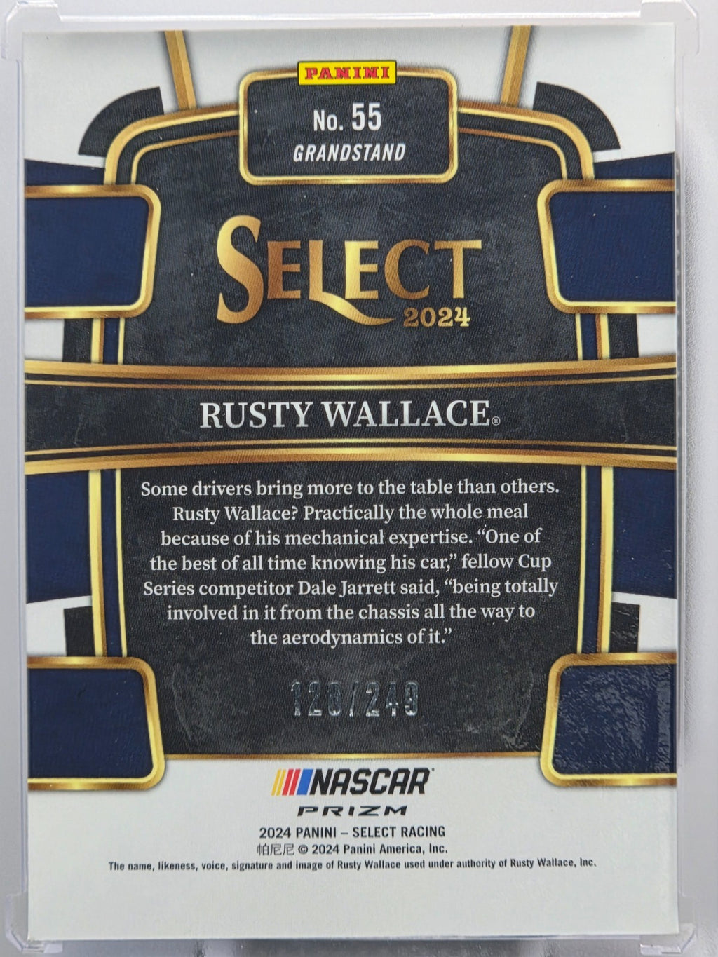 2024 Panini Select - Rusty Wallace - Red & Blue Prizm - #55 - Buy 3 Get 1!