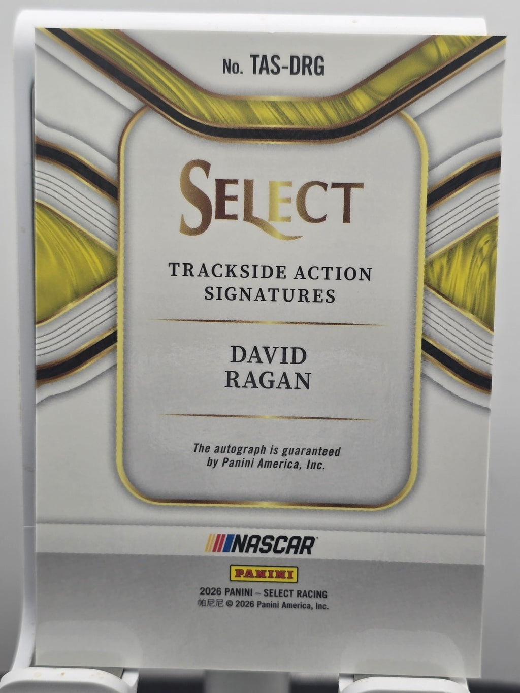 2026 Select Trackside Action Signature - David Ragan - #TAS-DRG - Autograph