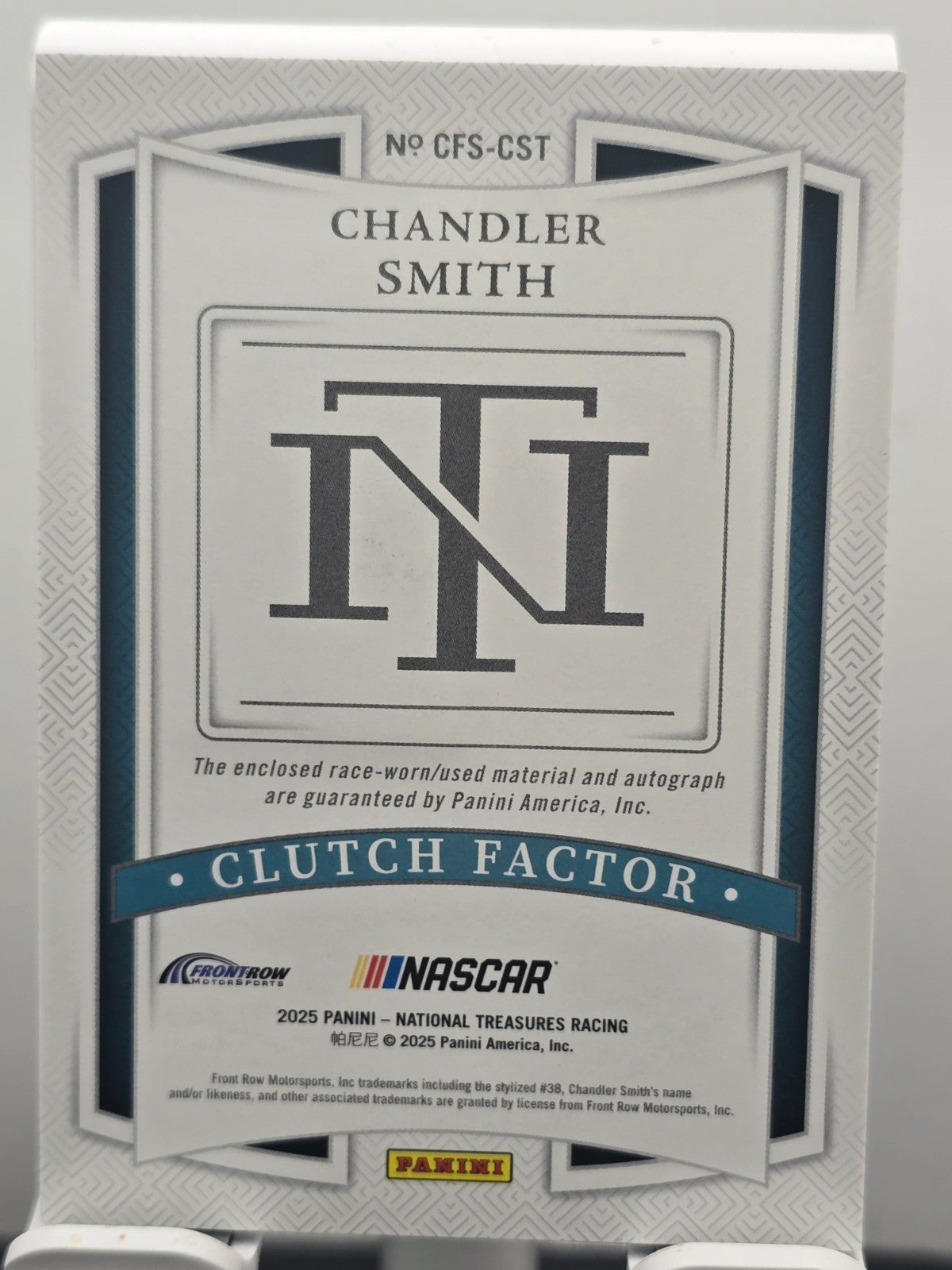 2025 Panini National Treasures - #CFS-CST Chandler Smith - Clutch Factor /99