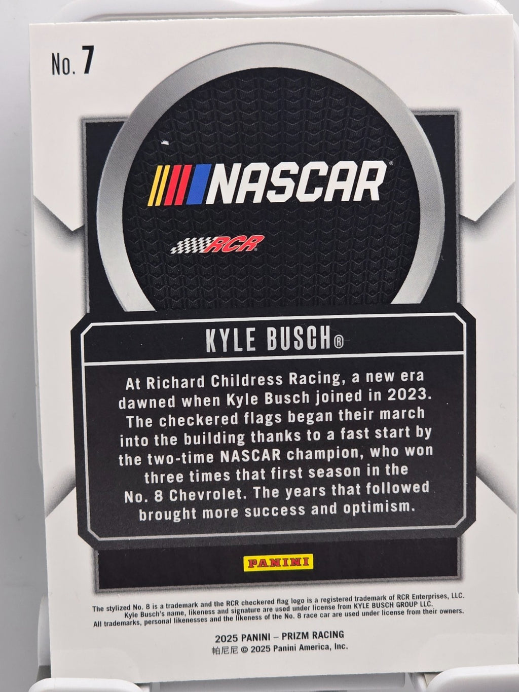 2025 Prizm Nascar Racing - #7 Kyle Busch - Talisman Base
