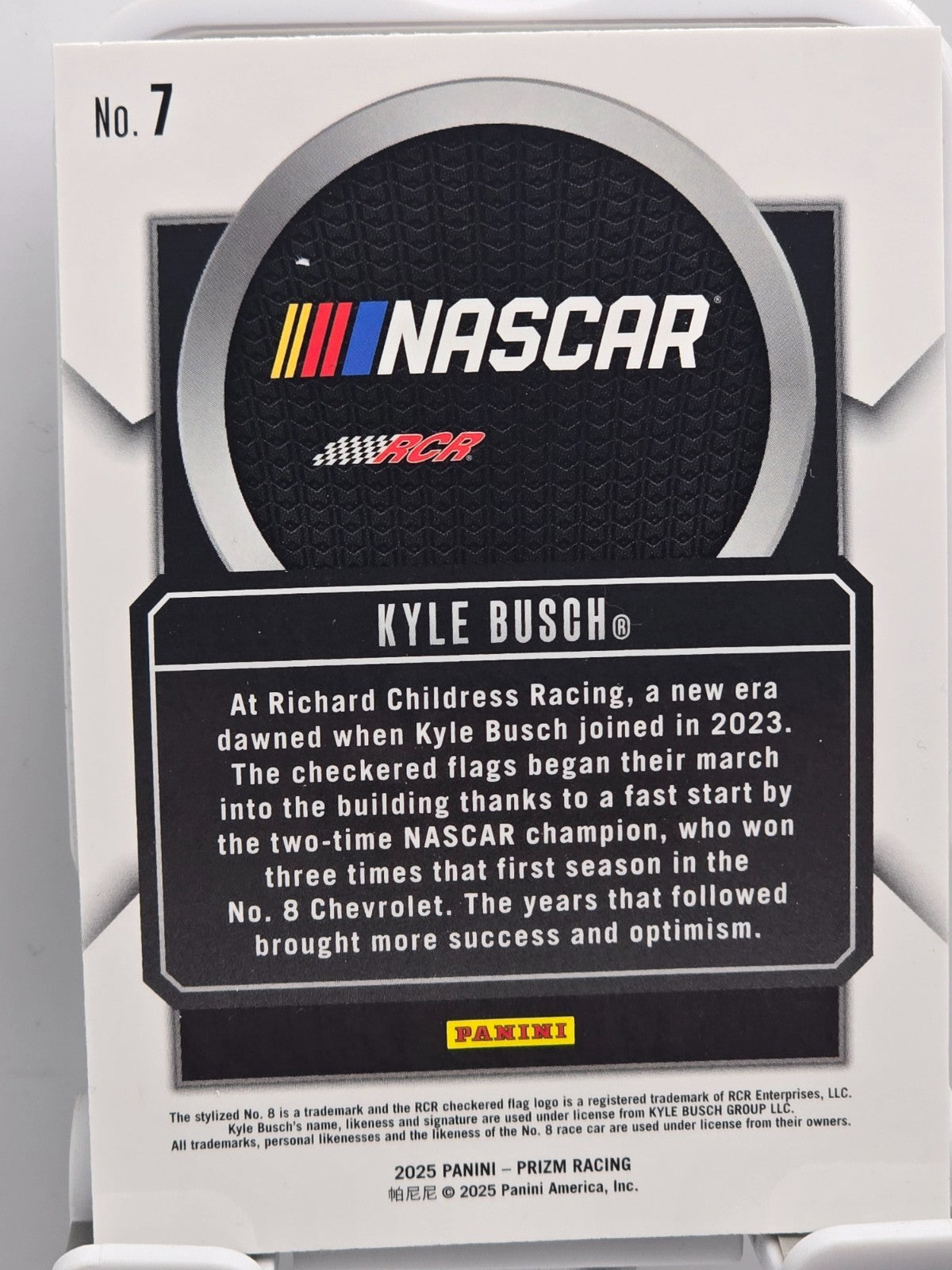 2025 Prizm Nascar Racing - #7 Kyle Busch - Talisman Base