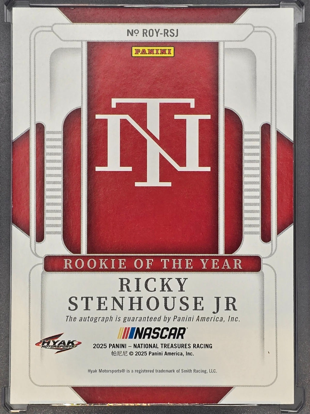 2025 National Treasures - Ricky Stenhouse Jr - ROY Gold 6/10 - #ROY-RSJ