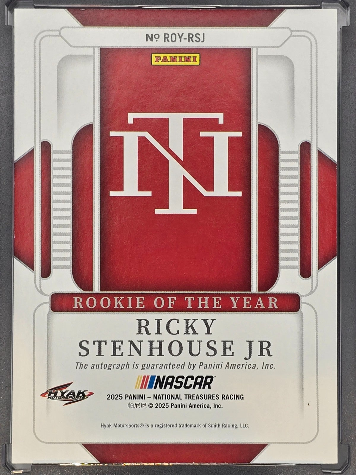 2025 National Treasures - Ricky Stenhouse Jr - ROY Gold 6/10 - #ROY-RSJ