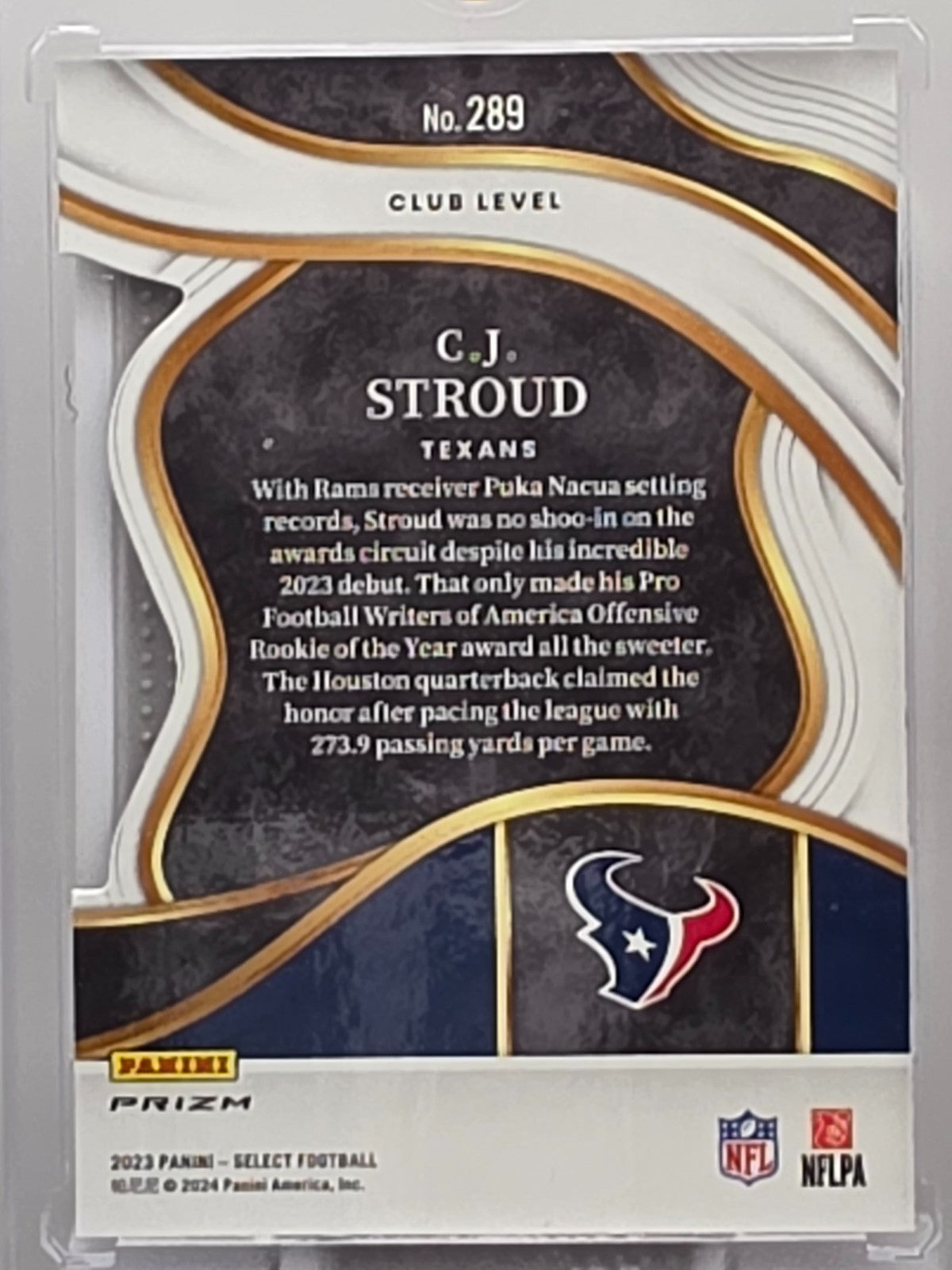 2023 Panini Select - CJ Stroud (RC) - Black & Red Die-Cut - #289