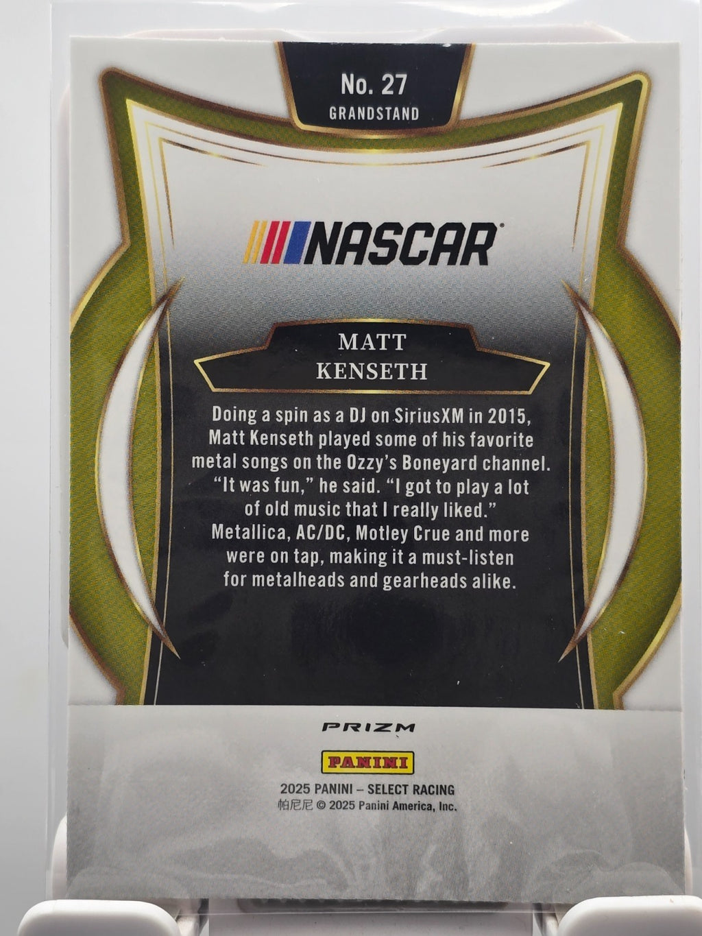 2025 Select Nascar Racing - #27 Matt Kenseth - Grandstand - Orange Cracked