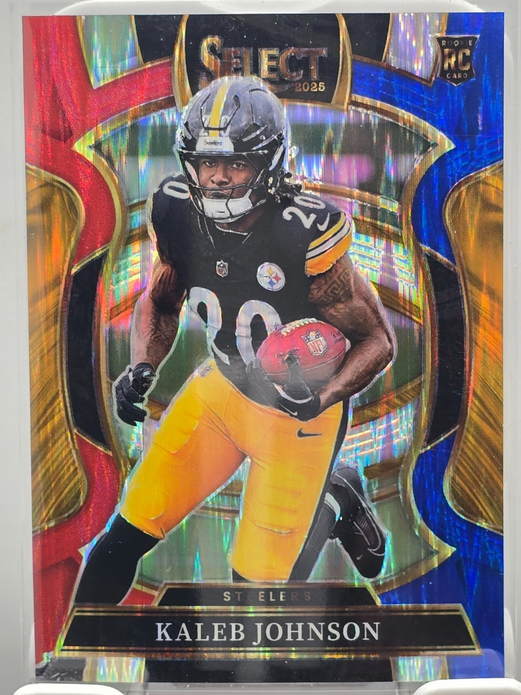2025 Select Football - #52 Kaleb Johnson - Concourse Red White Blue - Steelers