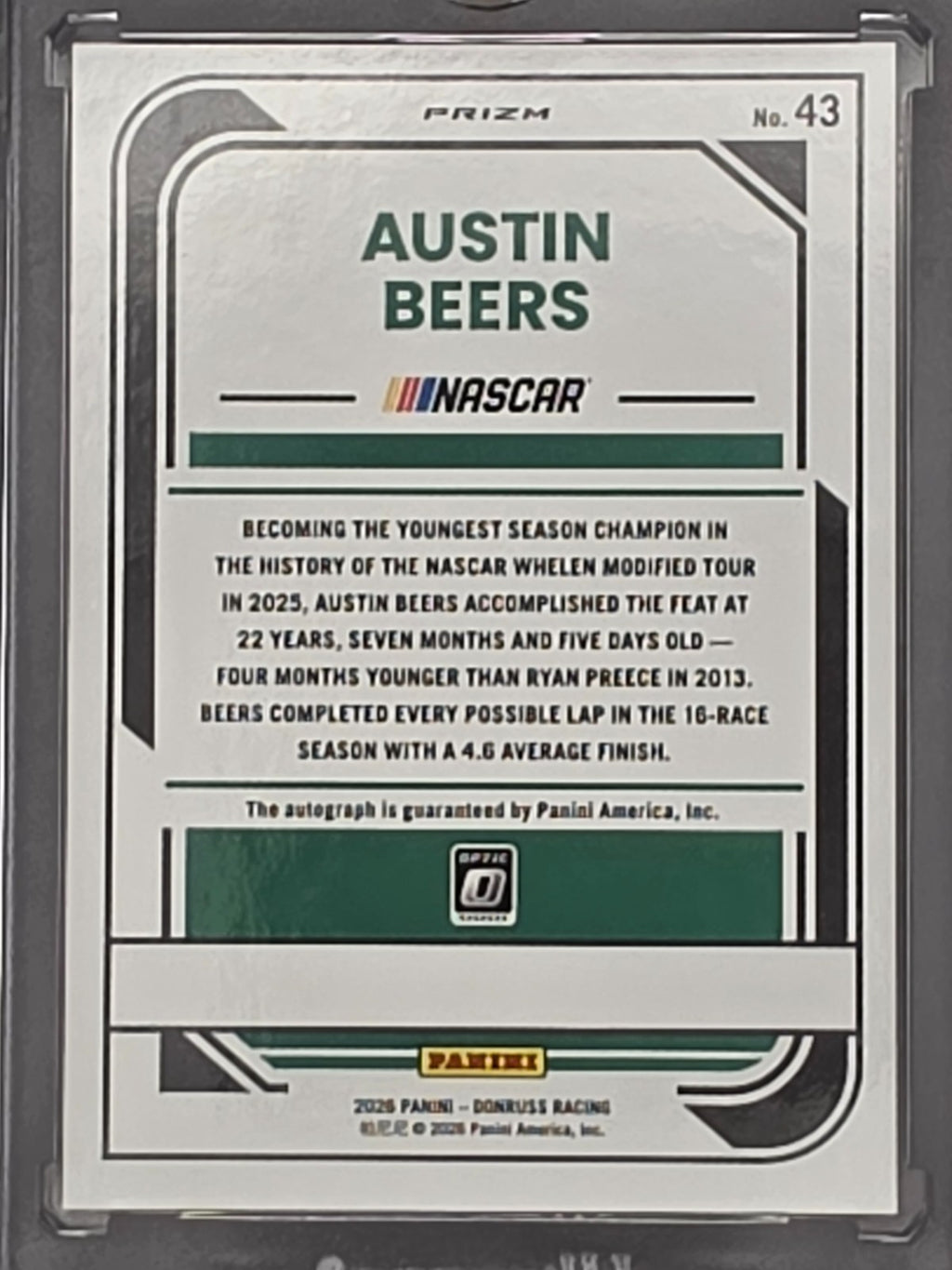 2026 Panini Donruss - Austin Beers - Silver Optic Autograph - #43