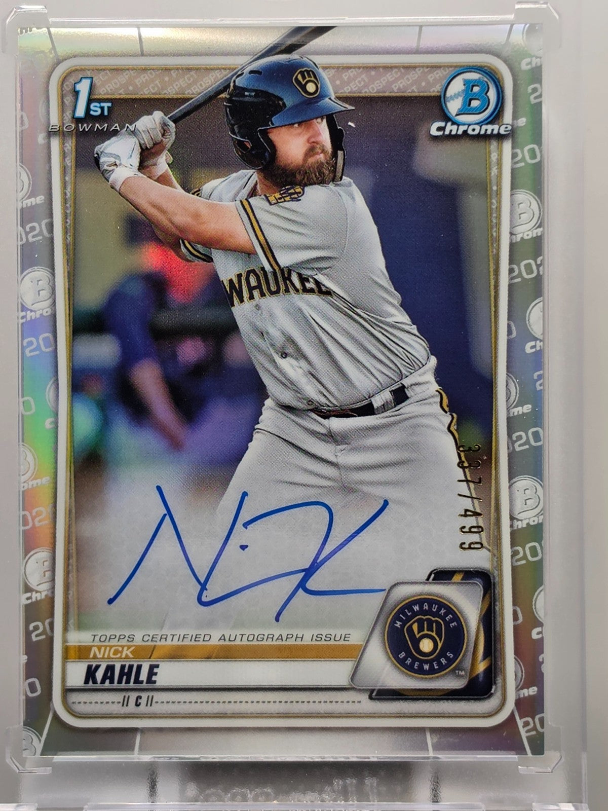 2020 Bowman Chrome - Nick Kahle  - Logo Autograph /499 - #CPA-NK