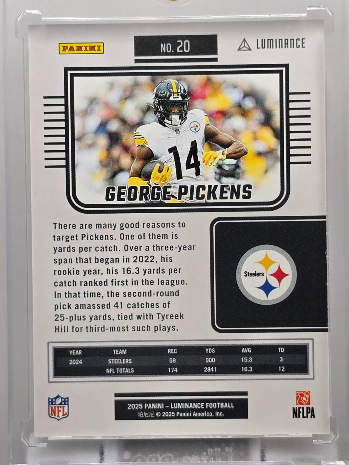 2025 Panini Luminance - George Pickens - Gold Border /299 - #20