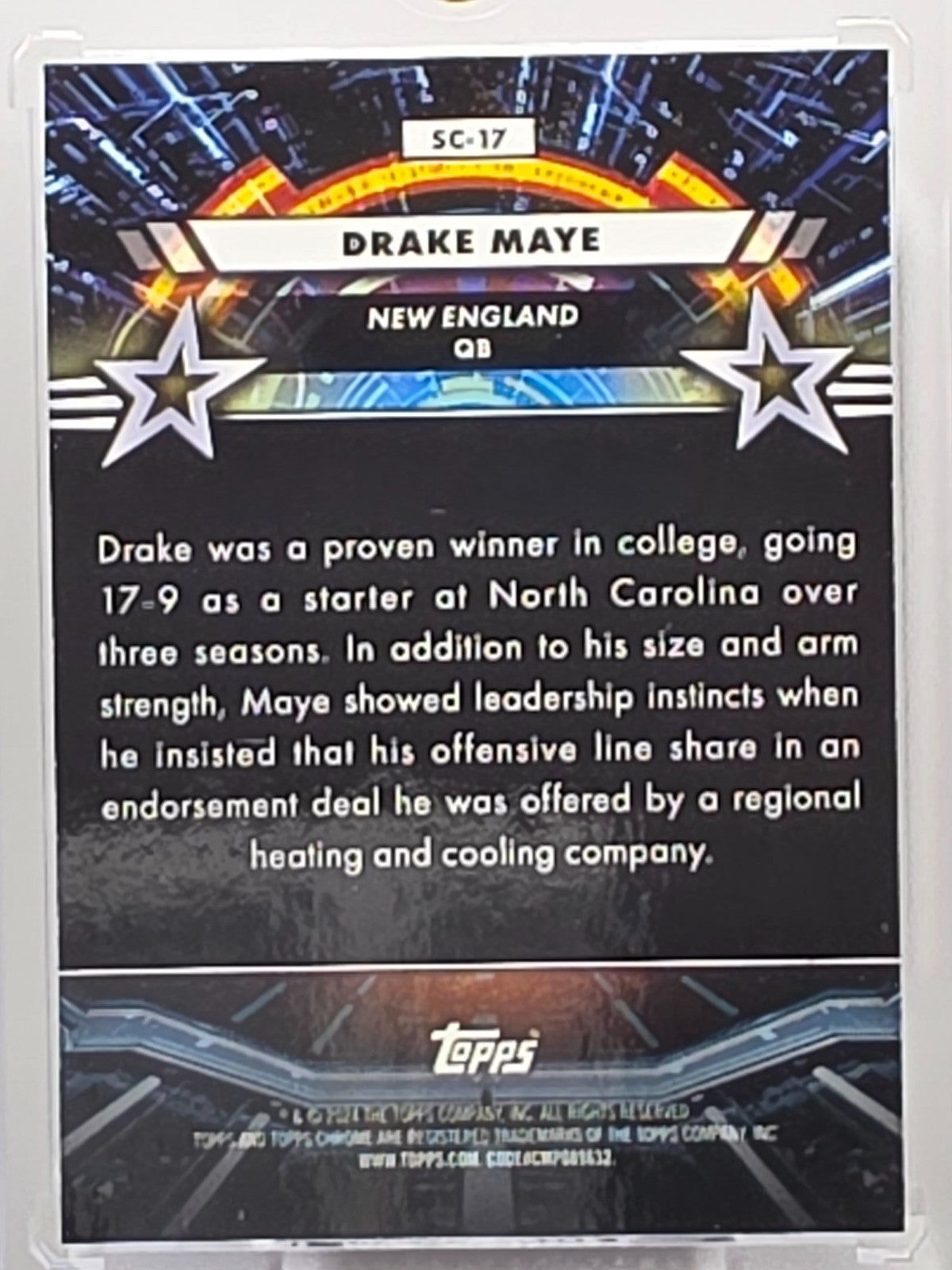 2024 Topps Chrome - Drake Maye (RC) - Star Command - #SC-17