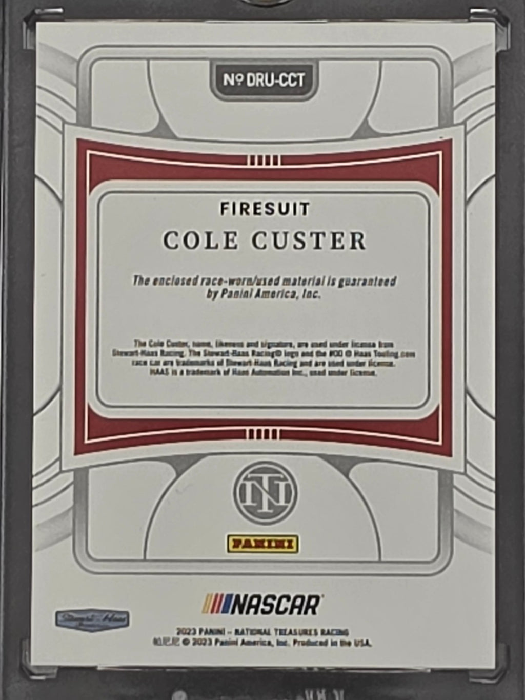 2023 National Treasures - Cole Custer - Firesuit - #DRU-CCT  Gold /10