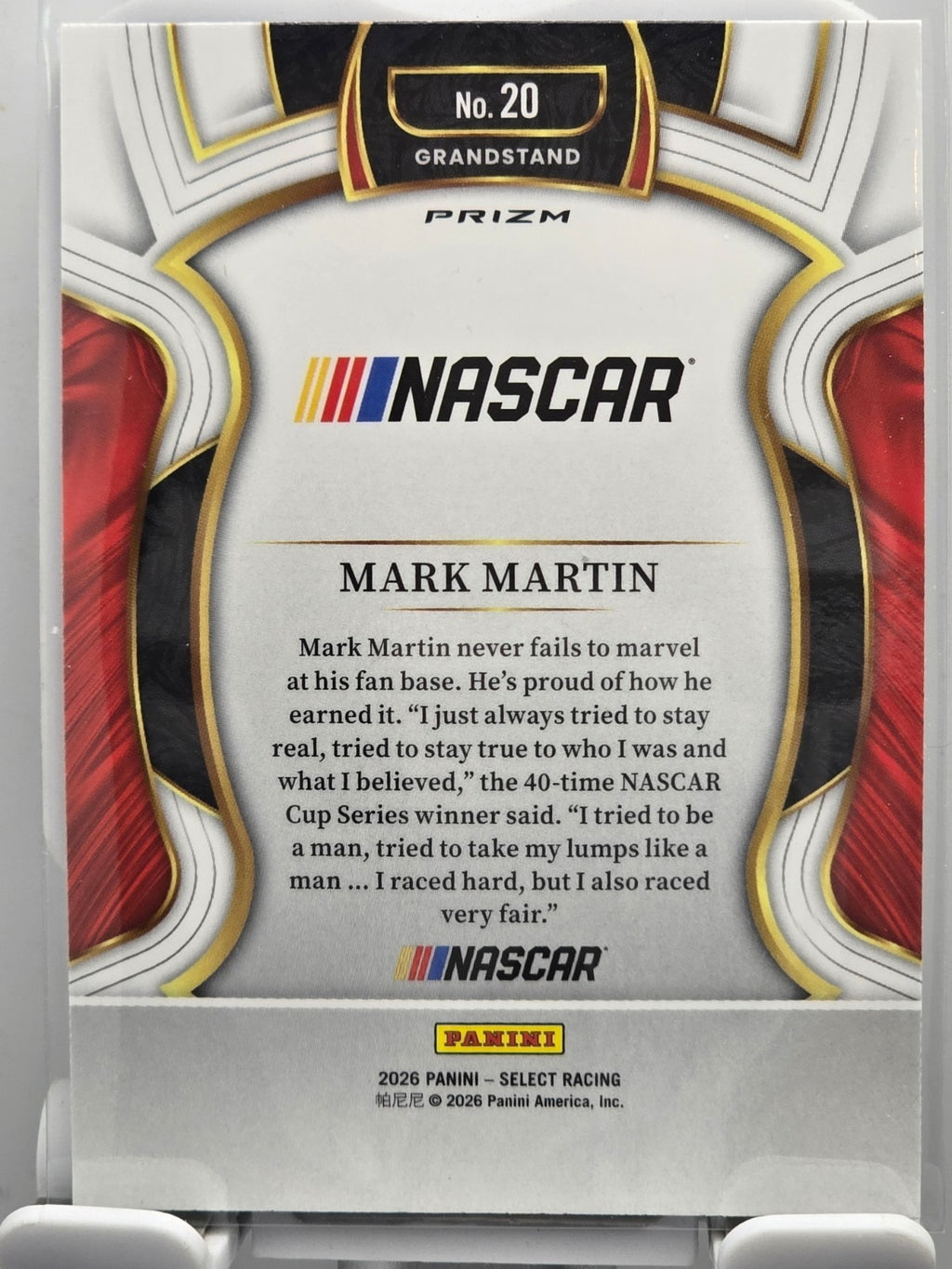 2026 Select Racing - #20 Mark Martin - Grandstand - Silver SP