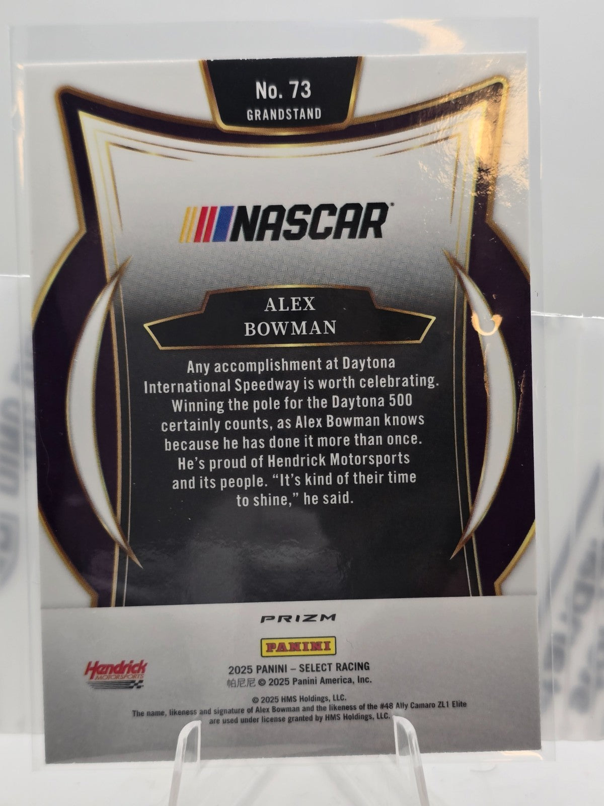 2025 Select Nascar Racing - #73 Alex Bowman - Grandstand - Holo