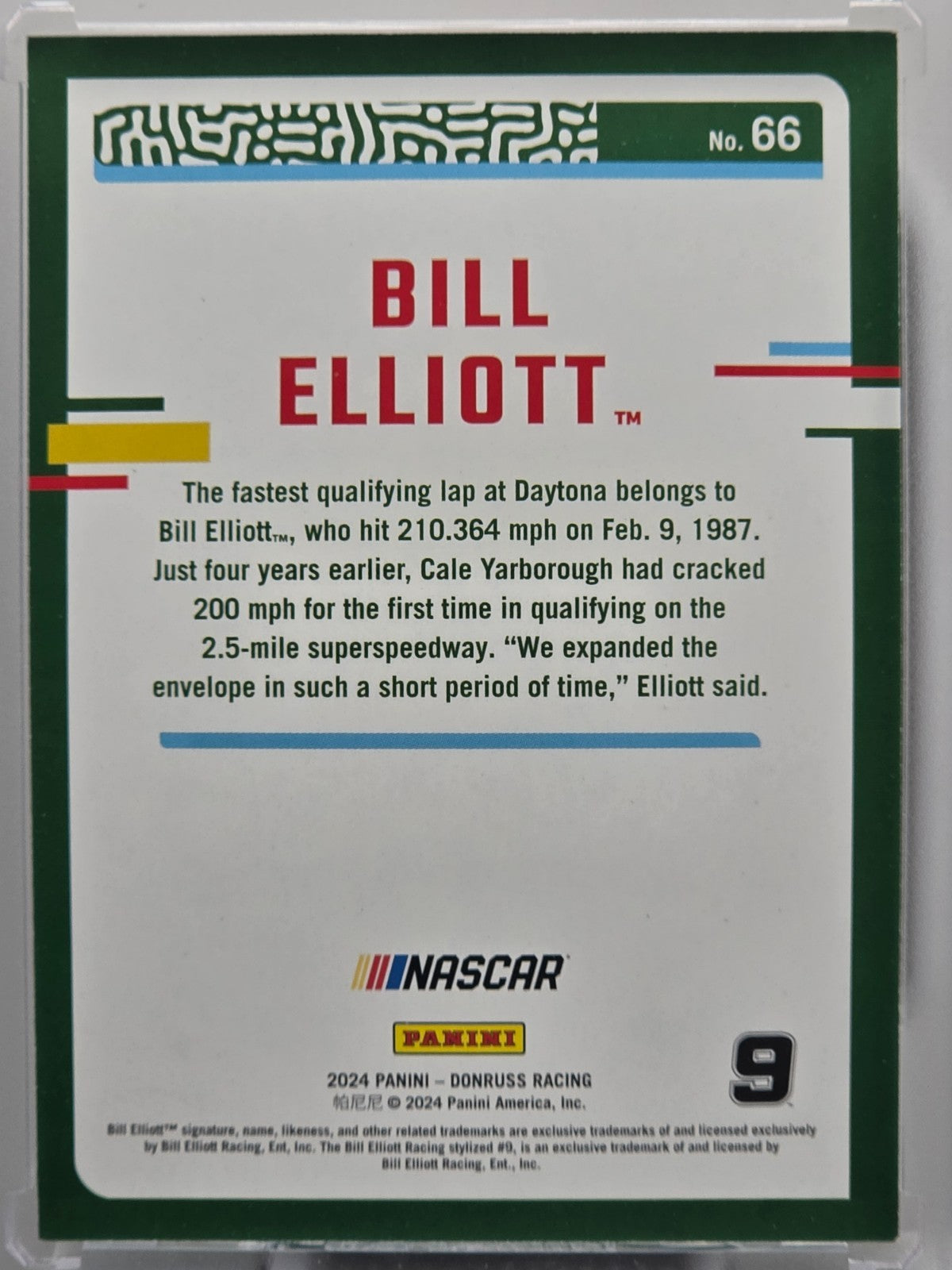 2024 Panini Donruss - Bill Elliott - Lime Green /149 - #66 - Buy 3 Get 1