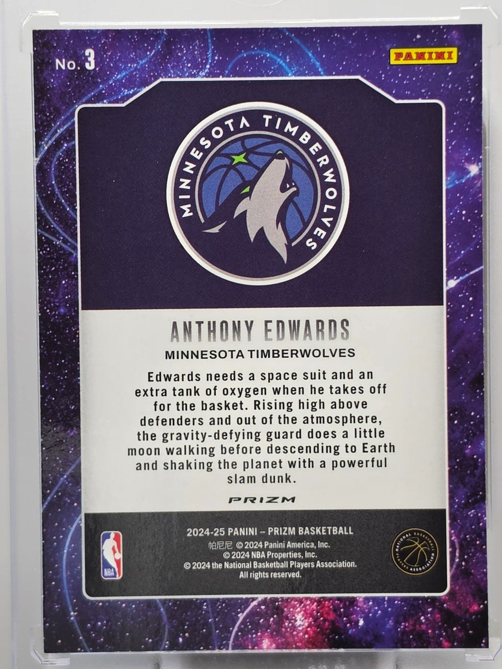 2024-25 Panini Prizm - Anthony Edwards - Deep Space Green - #3
