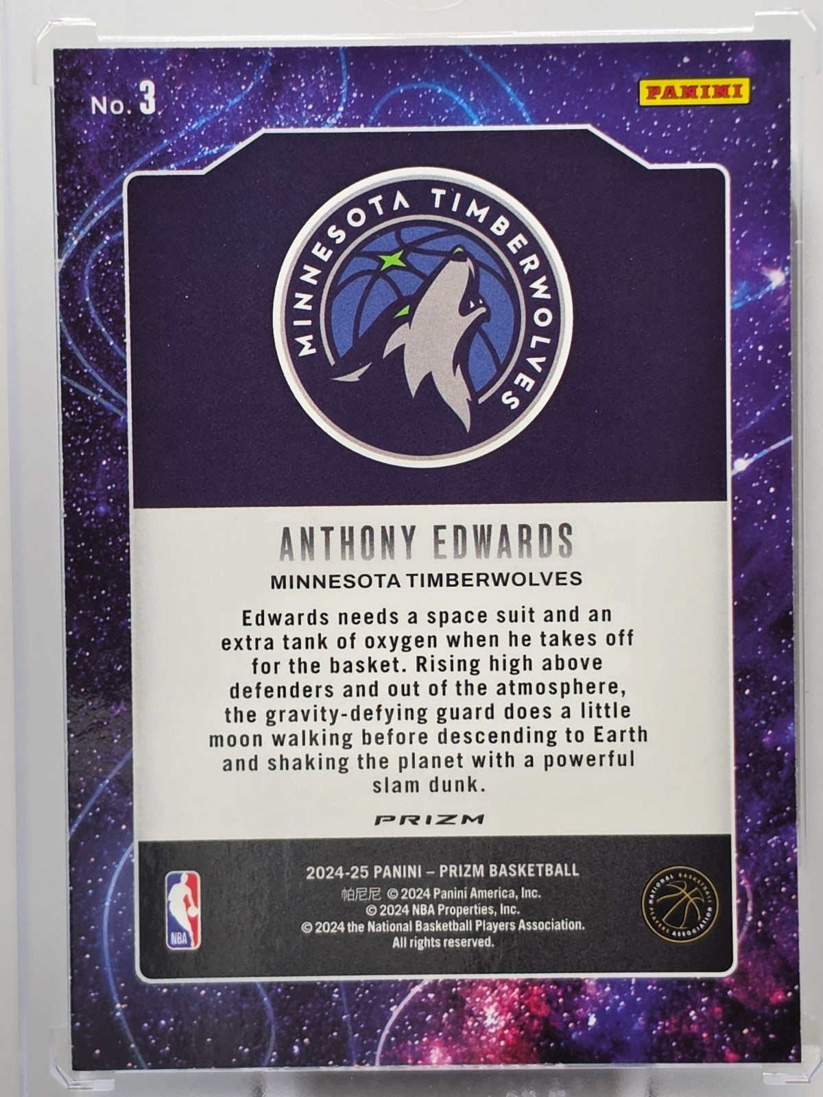 2024-25 Panini Prizm - Anthony Edwards - Deep Space Green - #3