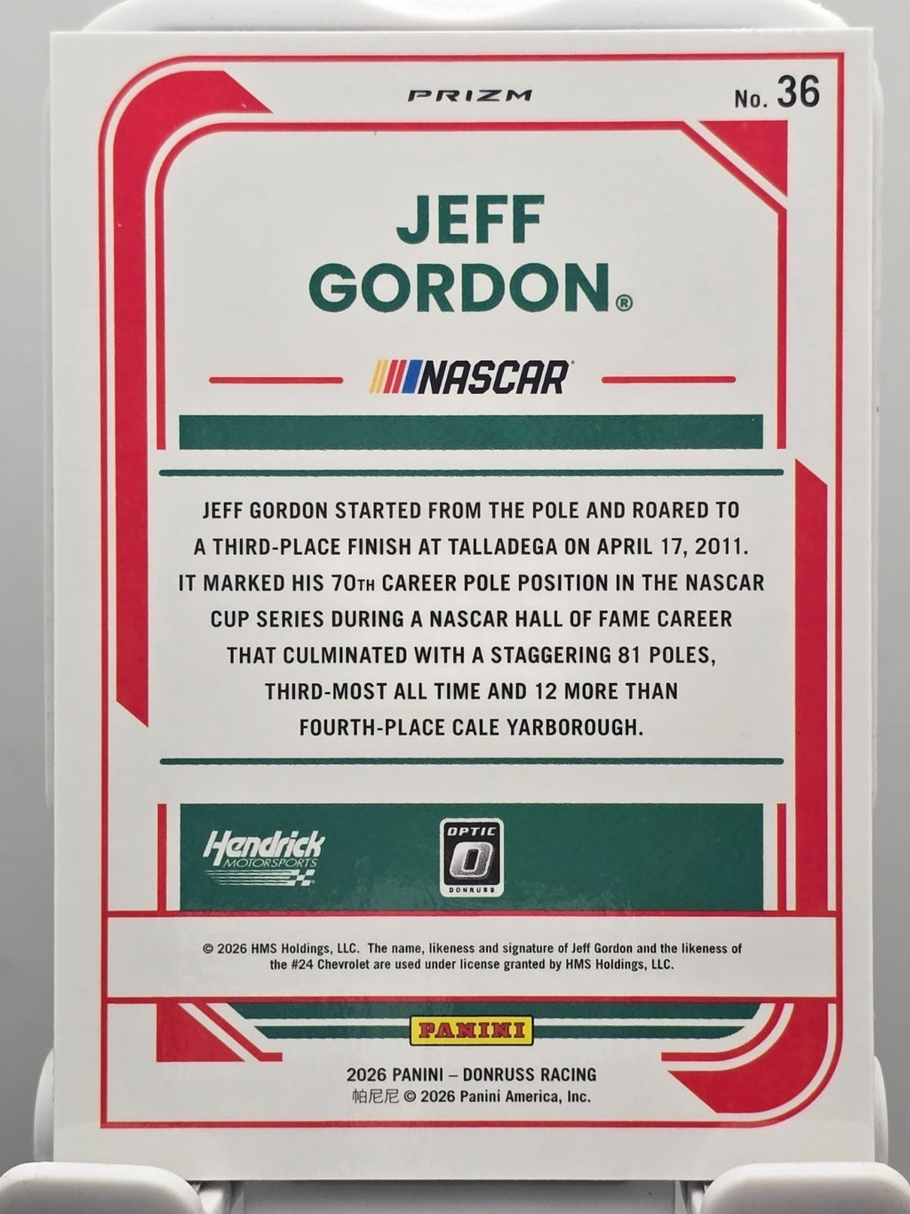 2026 Panini Donruss Optic Racing - Jeff Gordon #36 - Silver / Holo
